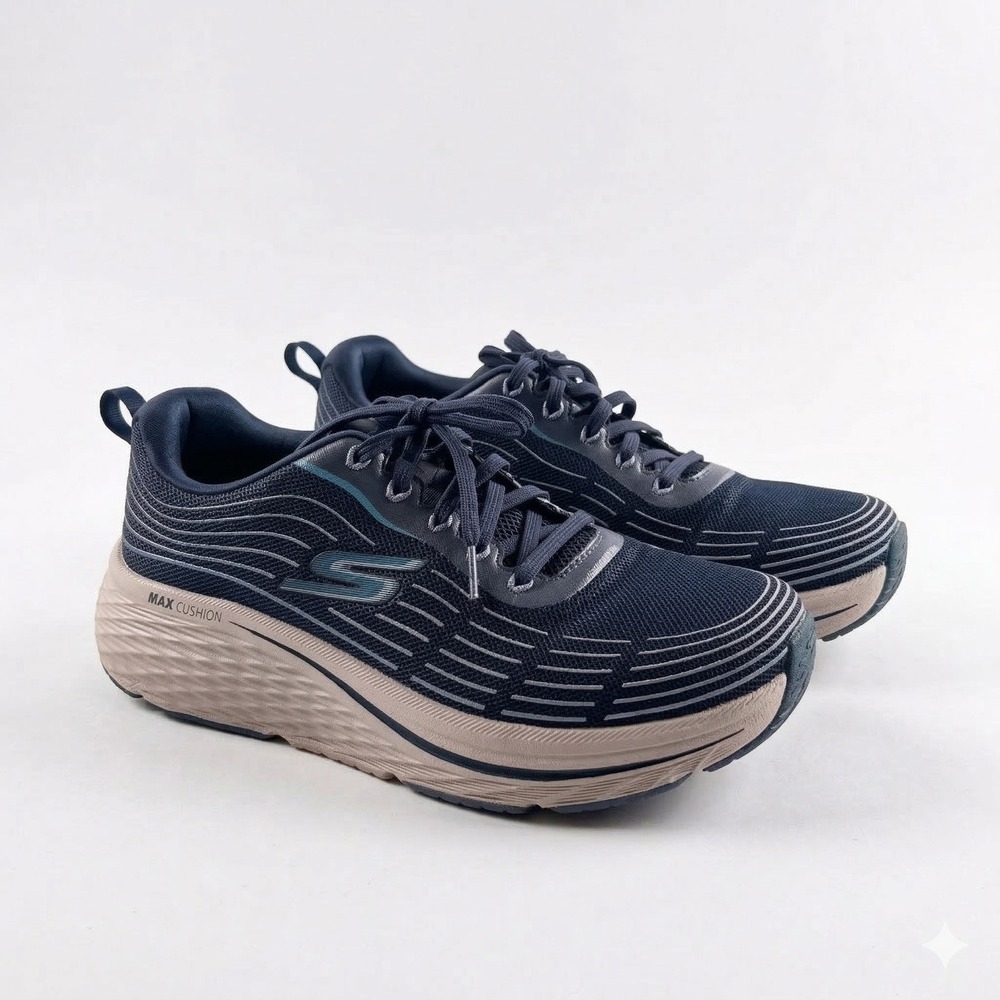 Skechers Max Womens Size 10 Cushioning Elite Navy Running Walking Training Shoes